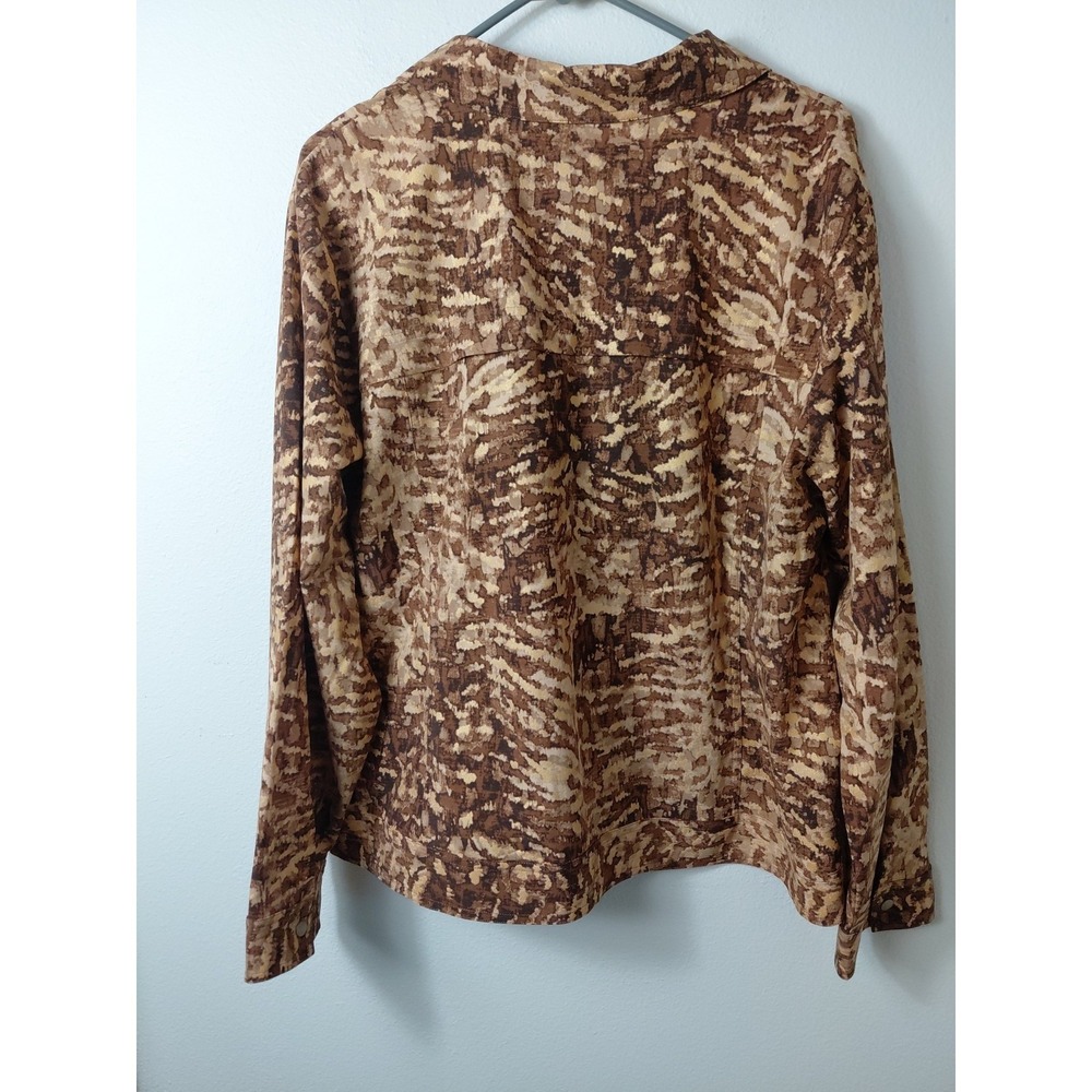 Zenergy by Chico's Zip Up Animal Print Thin Jacket Size 3 Or XL office work - Picture 5 of 6